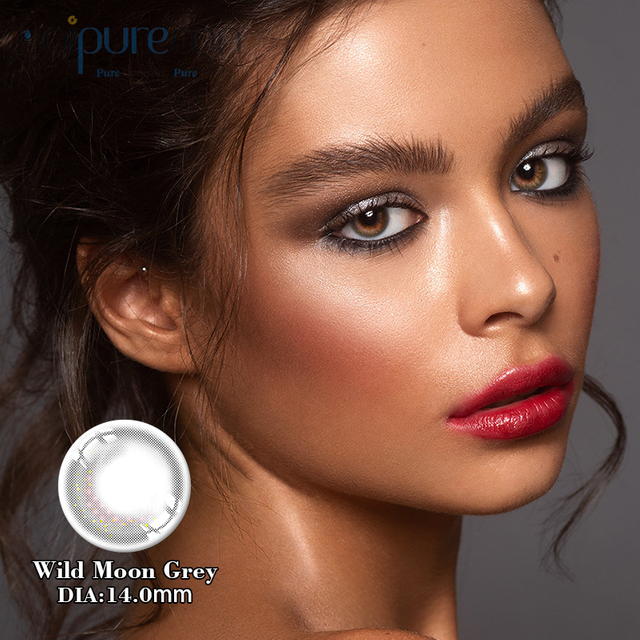 Haipurecon Wild Moon Grey 14.0mm contact lens na may kapangyarihan