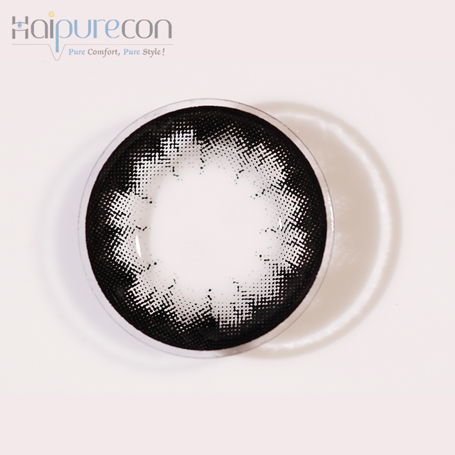 HaipureCon Black Eyes Black Black 14,5 mm Le lente a contatto con potenza