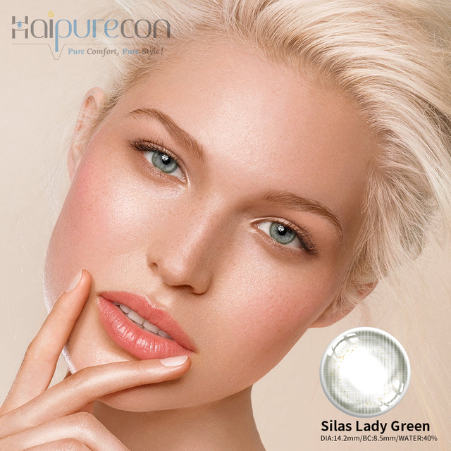 Haipurecon silas lady green 14.2mm lensa kontak dengan daya