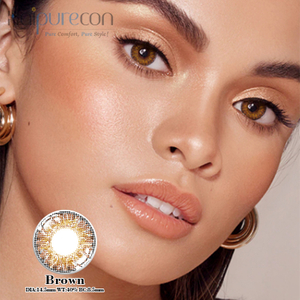 Haipurecon Freshlook 3 tone brown 14.5mm contact lens na may kapangyarihan