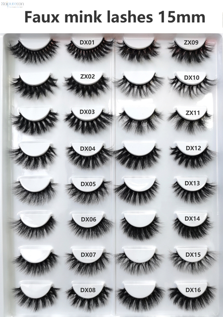 Haipurecon synthetische falsche Wimpern 15 mm, 18 mm, 20 mm