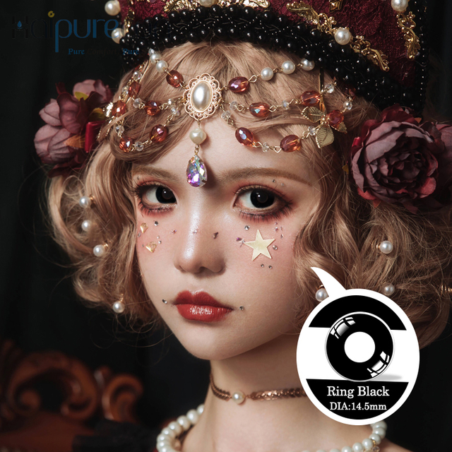 Haipurecon Cosplay -Kontaktlinsenring schwarz 14,5 mm 