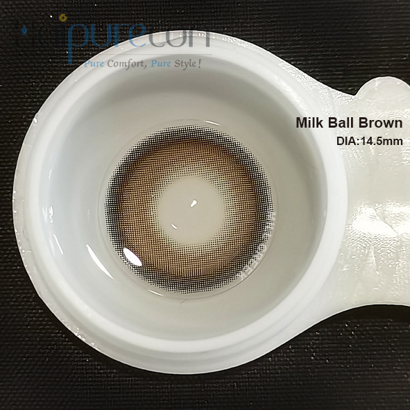 Натуральные коричневые контактные линзы для светлых глаз 