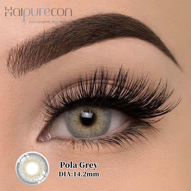 Haipurecon Pola Grey 14.2mm Lensa Sentuh dengan Kuasa