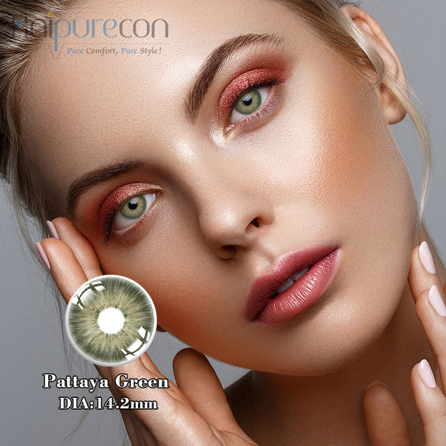 Haipurecon Pattaya Green 14.2 mm lentes de contacto