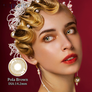 Haipurecon Pola coklat kanta sentuh 14.2mm