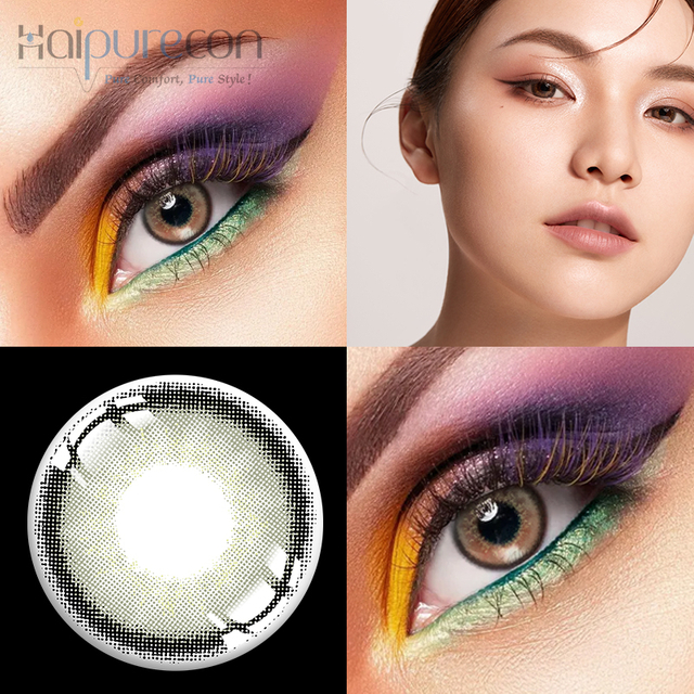 Haipurecon Adam Grey 14.2mm contact lens na may kapangyarihan