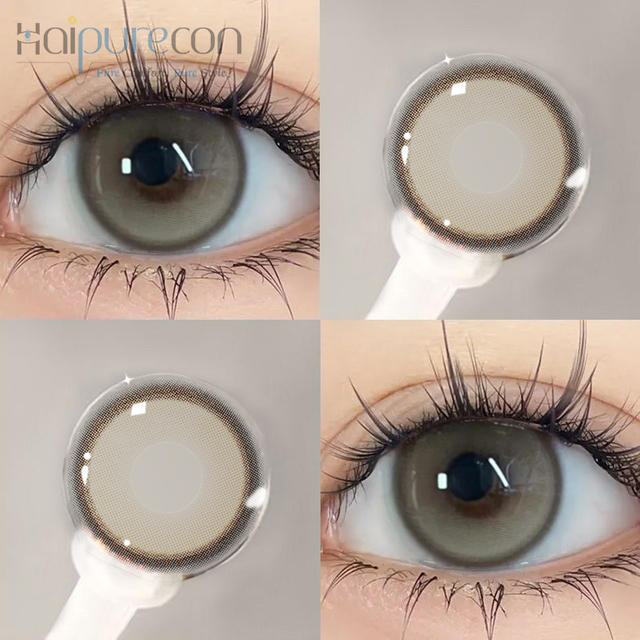 Haipurecon -Farbkontaktlinsen Katze Diamond Brown 14,0 mm