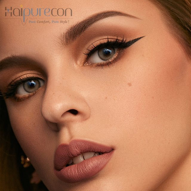 HAIPURECON Honey Peach màu xám 14,5mm Ống kính tiếp xúc với năng lượng