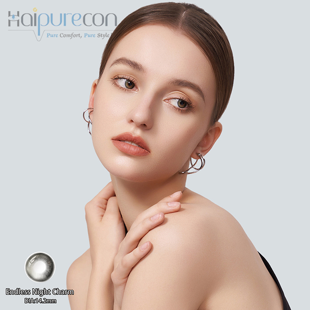 Lensa kontak Haipurecon Endless Night Charm 14,2 mm dengan daya