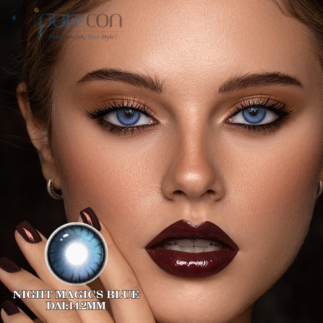 Haipurececon noctem Magia Blue 14.2mm Contact Lens cum Power