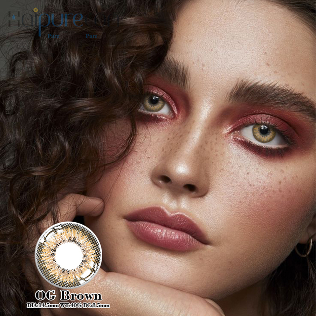 Haipurecon Lensa Hubungan Warna Tahunan OG Brown 14.5mm dengan Kuasa