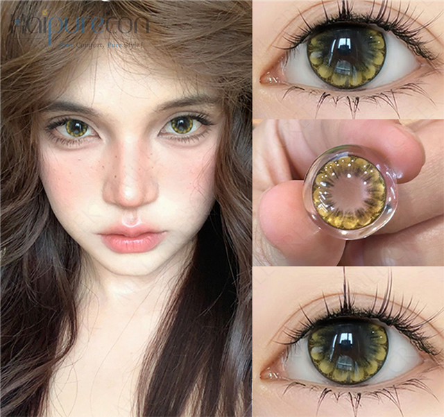 HaipureCon Color Contact Läätsed lillepruun 14,5 mm