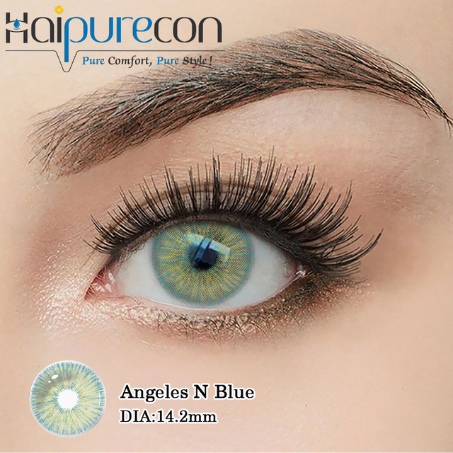 Haipurecon Angeles N Blue 14.2mm 0.08mm အထူ နှစ်အလိုက် တစ်ခါသုံး မျက်ကပ်မှန်