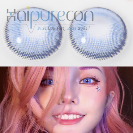 Haipurecon Mountain Blue 14.0mm contact lens na may kapangyarihan