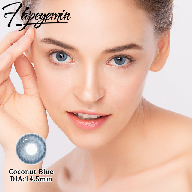 Lentes de contacto azules de 14,5 mm de di&aacute;metro para Halloween con anillo limbal