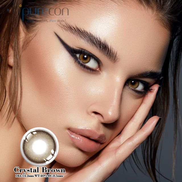 Haipurecon kristal 4 nada coklat 14.2mm lensa kontak