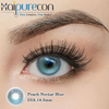 Haipurecon Peach Nectar Blue 14.5มม.ปริมาณน้ำ40เปอร์เซ็นต์คอนแทคเลนส์สีน้ำเงินสำหรับผมบลอนด์พร้อมUV Blocking