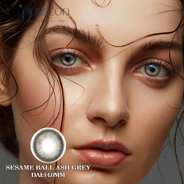 Haipurecon Sesame ball gri Lentila de contact de 14,2 mm cu putere