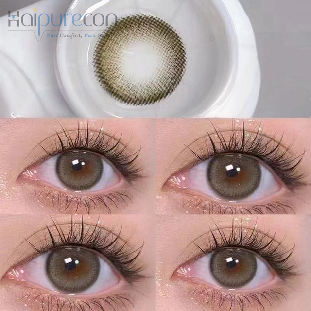 Haipurecon Sesame ball gri Lentila de contact de 14,2 mm cu putere