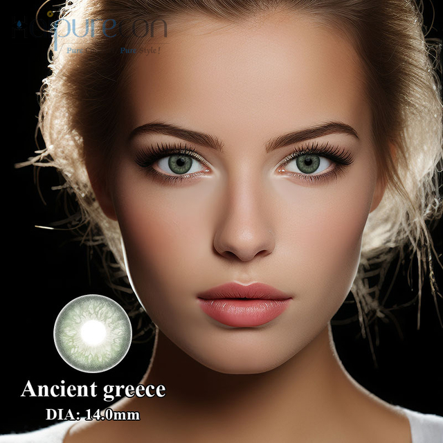 Lente de contacto Haipurecon Antigua Grecia de 14,0 mm con potencia