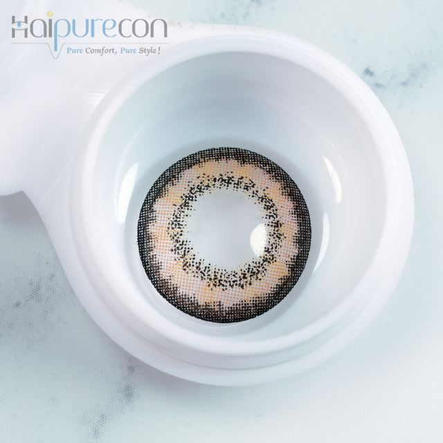 Haipurecon Taunang Kulay ng Kulay ng Kulay Lensta Brown 14.5mm na may kapangyarihan