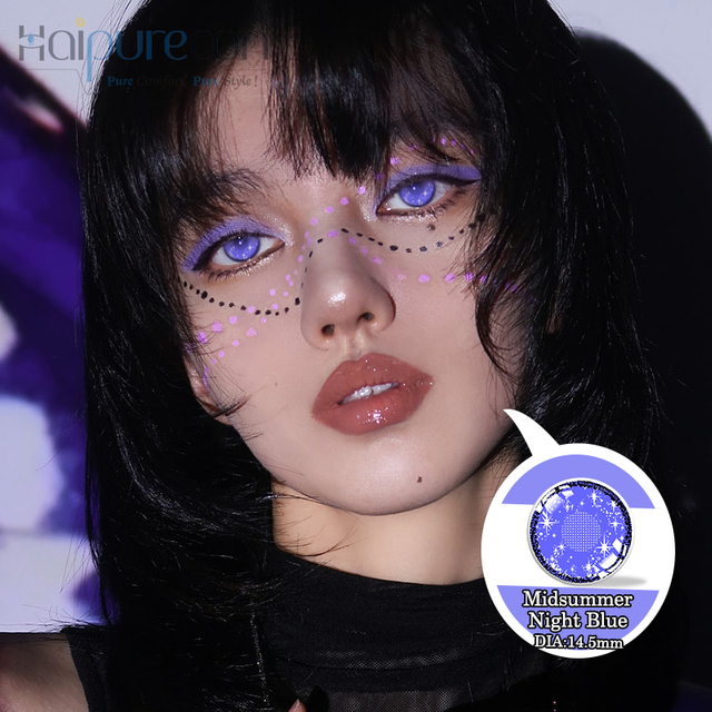 Haipurecon Cosplay Contact Lins Lins Midsummer Night Blue14.5 мм 