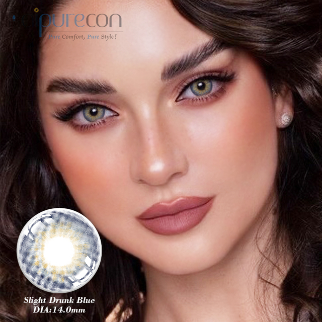 HaipureCon licht dronken blauw 14,0 mm met kracht gekleurde contactlens