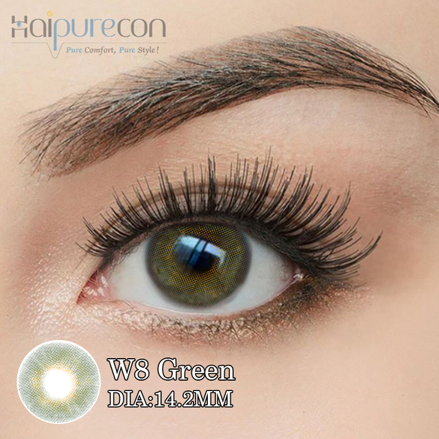 Haipurecon -Farbkontaktlinsen W8 Green14.0mm