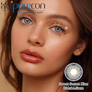 عدسات Haipurecon Sweet Secret Blue مقاس 14.5 مم بنسبة 40 بالمائة من محتوى الماء بالجملة، عدسات ذات نمط طبيعي مريح