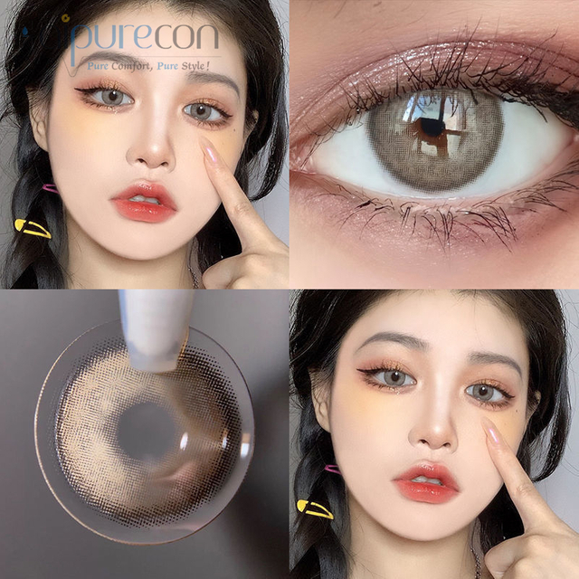 Haipurecon Mountain Grey 14.0mm Lensa kontak dengan daya