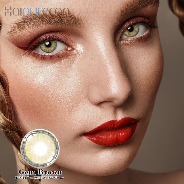Haipurecon Gem ruskeat 14.0mm piilolinssit teholla