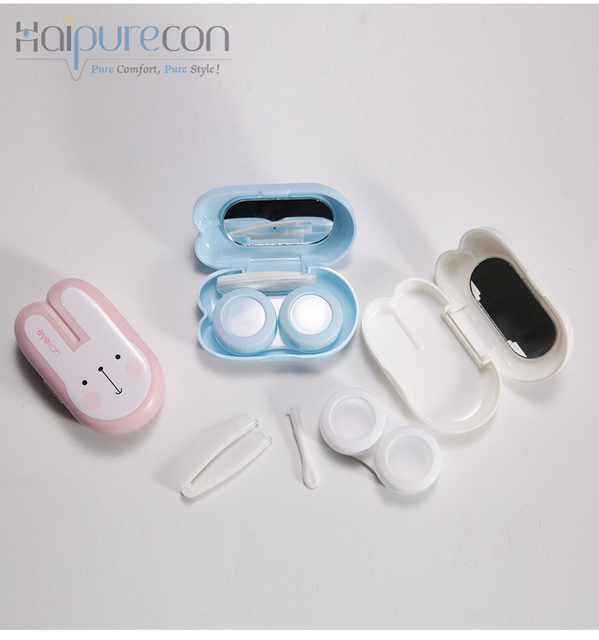 Scatola porta lenti a contatto Haipurecon BTC-24 Mini Cartoon Rabbit