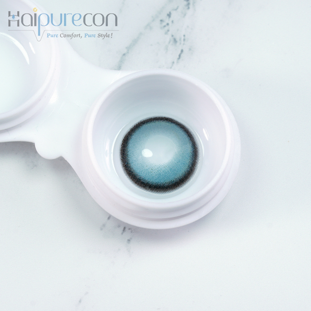 Haipurecon Swan Lake Blue 14.5mm contact lens na may kapangyarihan