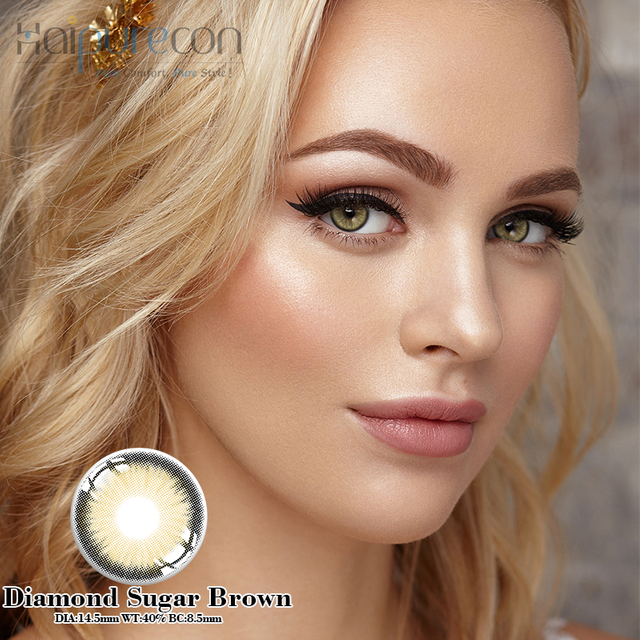 Haipurecon Diamond Sugar Brown Lionsaí Teagmhála 14.5mm le Cumhacht