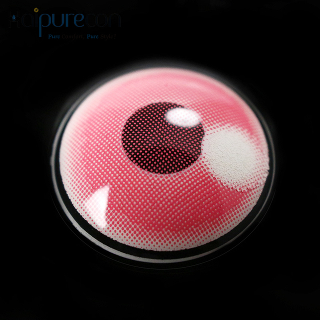 Haipurecon cosplay kontaktni leča majhna krog roza 14,5 mm 