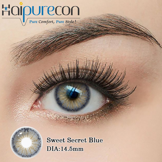 Haipurecon Sweet Secret အပြာရောင် 14.5mm ရေပါဝင်မှု 40 ရာခိုင်နှုန်း လက်ကားရနိုင်သော သဘာဝစတိုင် မှန်ဘီလူး