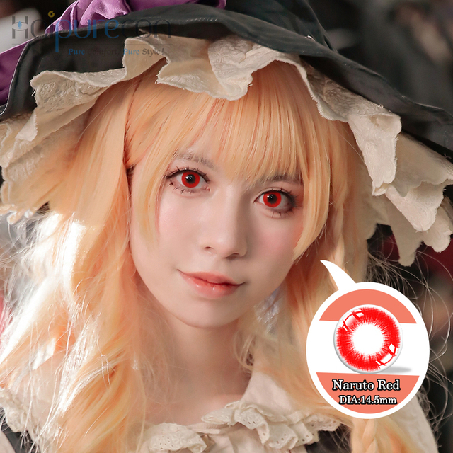 Haipurecon Cosplay Naruto Red 14,5 mm kontaktl&auml;&auml;tsed 
