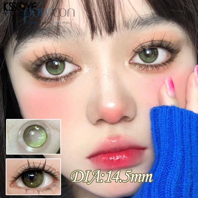 Haipurecon green 14.5mm lensa kontak berwarna