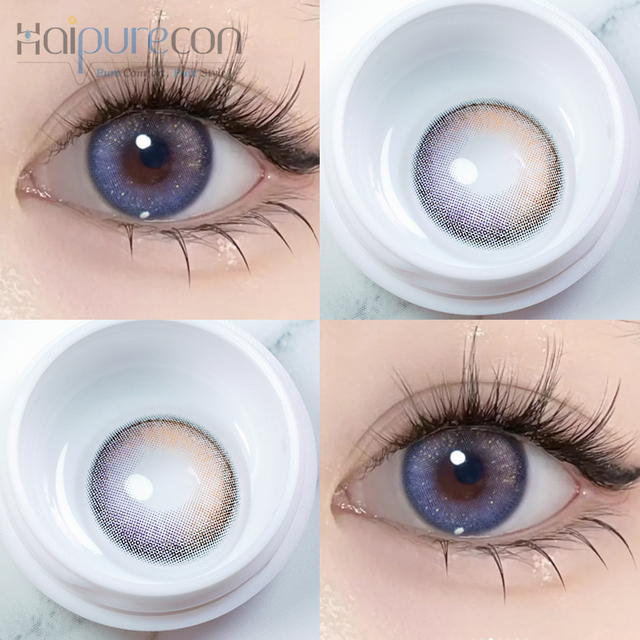 คอนแทคเลนส์ Haipurecon Glitter Bollycon สีม่วง 14.0 มม. พร้อมพลังงาน