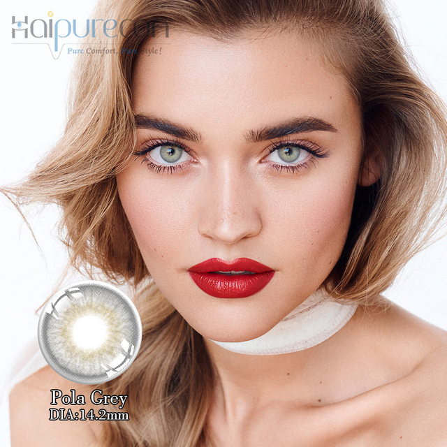 Haipurecon Pola Grey 14.2mm Lensa Sentuh dengan Kuasa