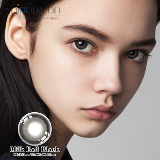 Haipurecon Milk Ball สีดำ 14.5 มม. คอนแทคเลนส์พร้อมพลังงาน