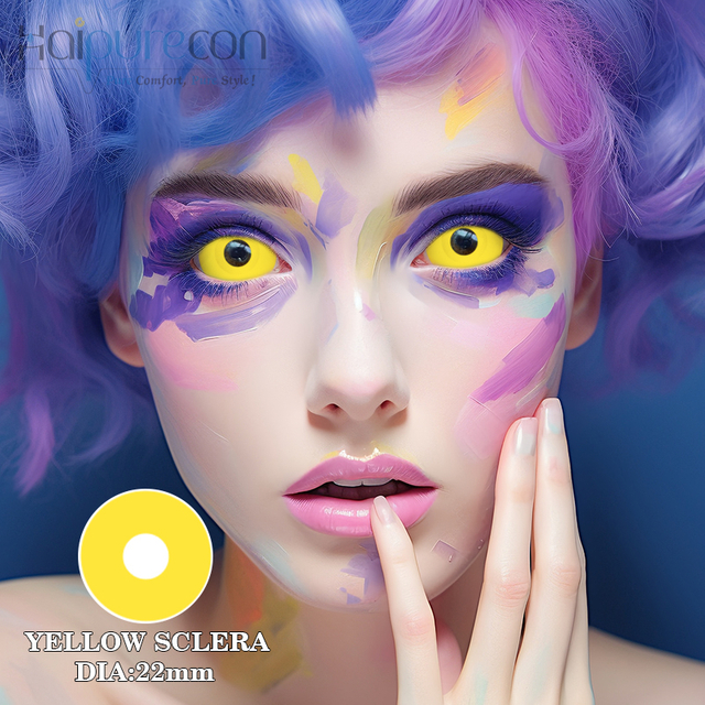 Haipurecon Yellow Sclera 22mm COSPLAY LENTI