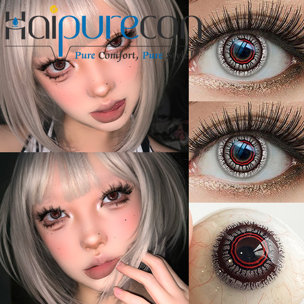 Lensa Kontak Cosplay Merah Haipurecon Obscura 14.5mm 40 Persen Kadar Air 8.6 Kurva Dasar