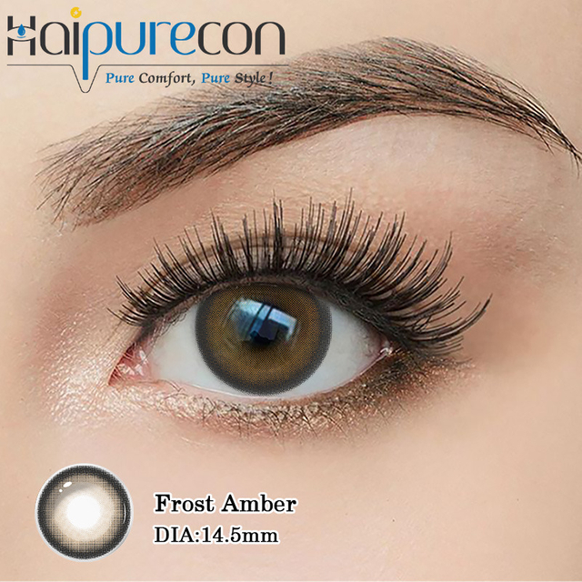 Haipurecon Frost Amber 14.5mm Lensa Kontak Sekali Pakai Harian Barang Baru Grosir