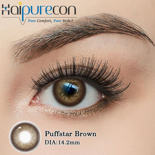 Lentet e kontaktit me shk&euml;lqim natyral Haipurecon Puffstar 14,2 mm 8,6 mm BC 40% Uj&euml; &ccedil;do vit CE ISO Comfortable Eye Beauty Factory