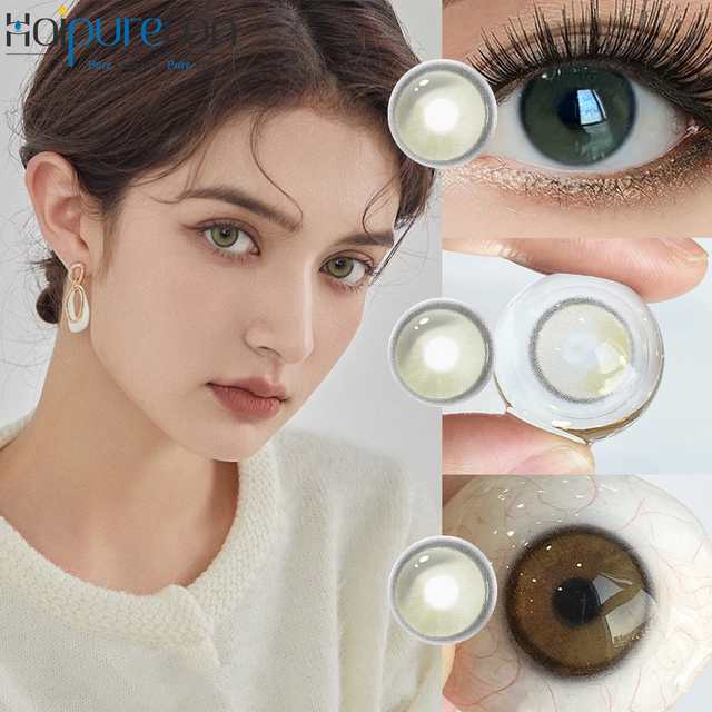 Haipurecon Water Hazel Gr&ouml;n F&auml;rg Kontaktlinser 14,0 mm Naturliga &Aring;rliga Sk&ouml;nhetslinser 40 % Vatteninneh&aring;ll CE ISO-certifierade