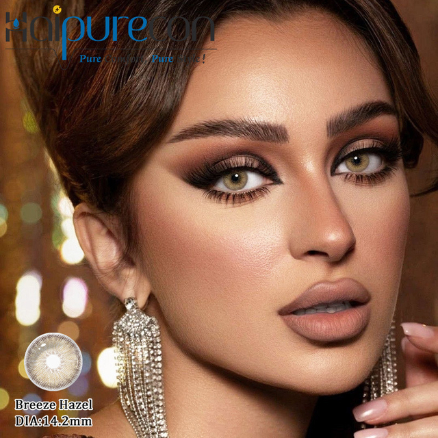 Haipurecon Breeze Hazel 14.2mm سب سے زیادہ فروخت ہونے والے ڈیلی ڈسپوزایبل کانٹیکٹ لینس 55 فیصد پانی کا مواد 8.5 بیس کریو 10 ٹکڑے