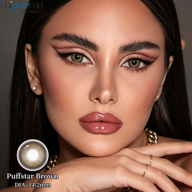 Lentet e kontaktit me shk&euml;lqim natyral Haipurecon Puffstar 14,2 mm 8,6 mm BC 40% Uj&euml; &ccedil;do vit CE ISO Comfortable Eye Beauty Factory