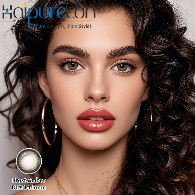 Haipurecon Frost Amber 14.5mm Lensa Kontak Sekali Pakai Harian Barang Baru Grosir